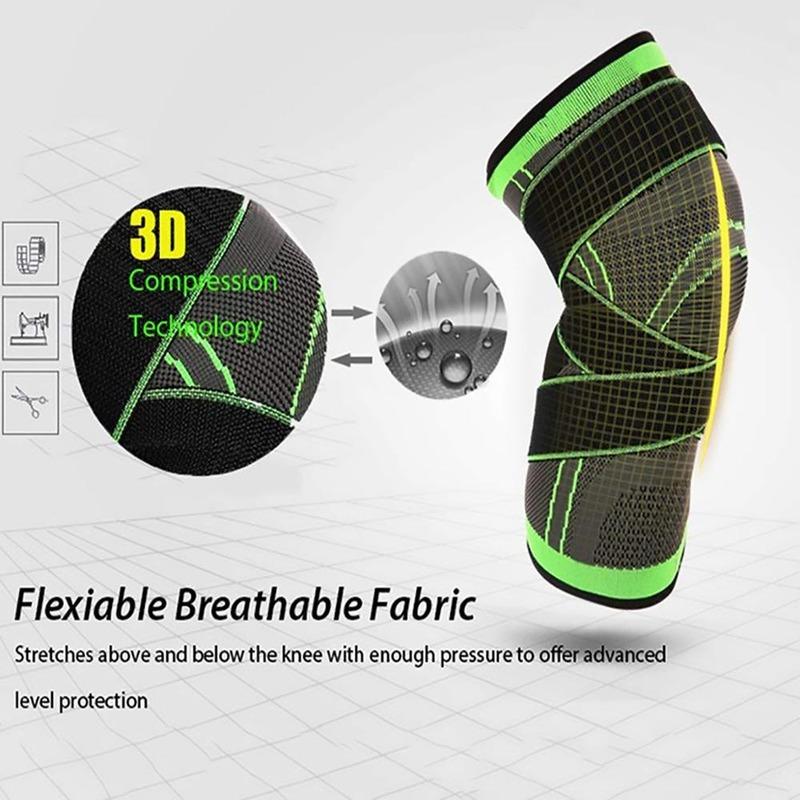 1 Kneepad Băng Thun Điều Áp Miếng Đệm Đầu Gối Hỗ Trợ Đầu Gối Tấm Bảo Vệ Cho Thể Dục Thể Thao Chạy Viêm Khớp Cơ Khớp Nẹp Color: green 1PC strap Size: XXL