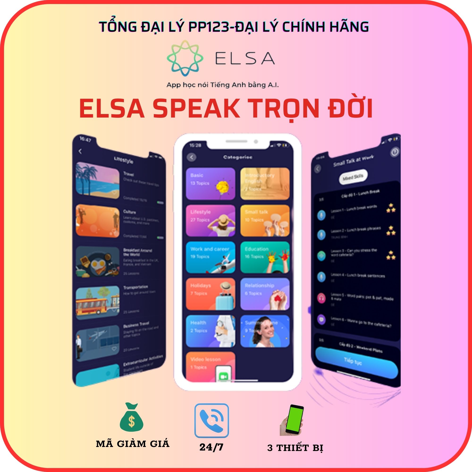 ELSA SPEAK Pro trọn đời - App học tiếng Anh online chuẩn bản ngữ