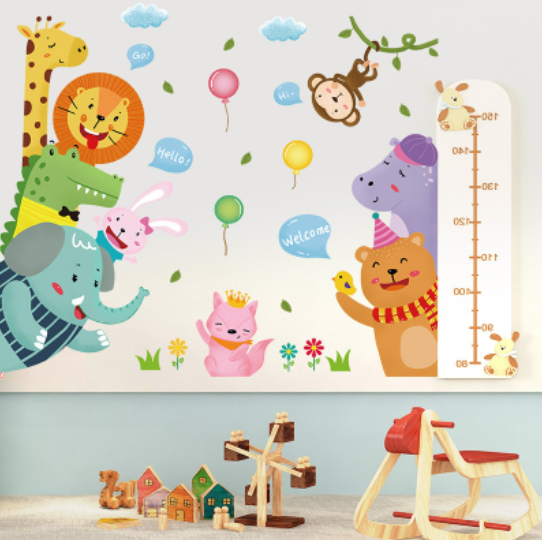 Decal trang trí tường - Những người bạn động vật chao·