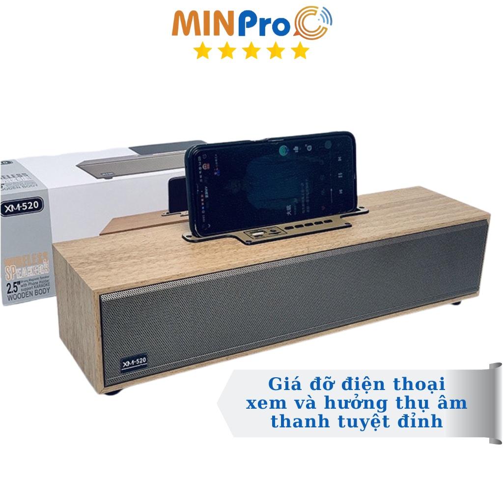 Loa BROWN không dây cổ điển MINPRO loa bluetooth vỏ gỗ kết nối tivi, pc nghe nhạc cao cấp
