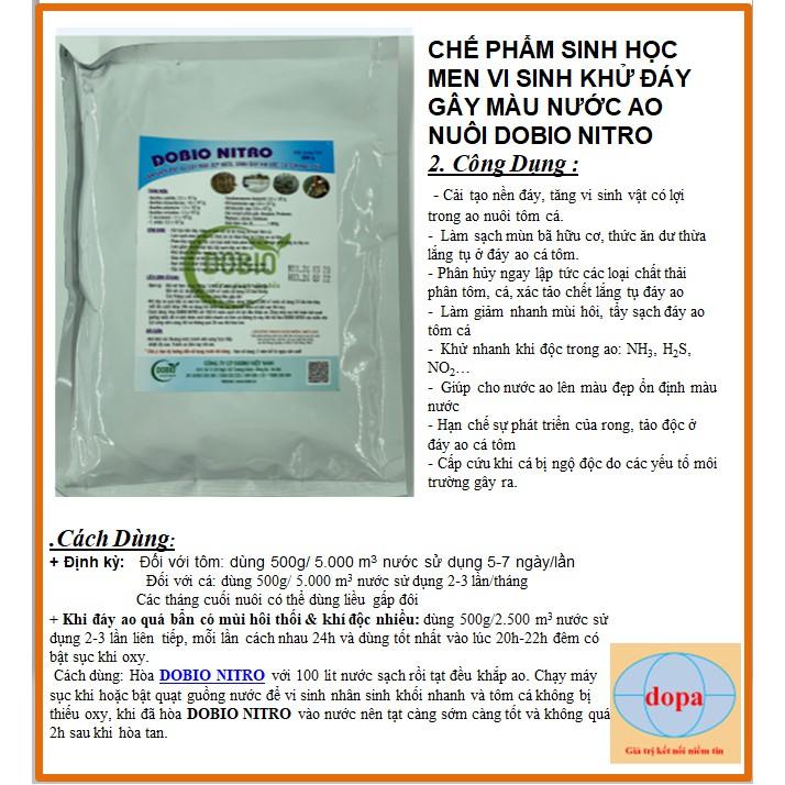 DOBIO NITRO DOPA Gói 500G Chế phẩm sinh học men vi sinh khử đáy gây màu nước aoDOPA.COM.VN