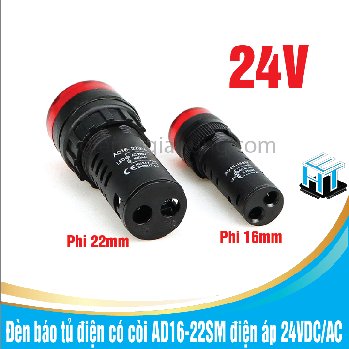 Đèn báo tủ điện có còi AD16-22SM điện áp 24VDC/AC