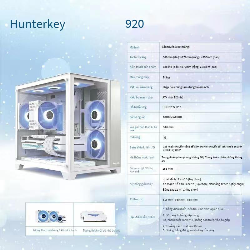 Phòng nhìn ra biển đặc biệt hỗ trợ vỏ máy tính tản nhiệt làm mát bằng nước 240/360 toàn mặt máy tính để bàn trong suốt ATX MAT làm mát bằng nước