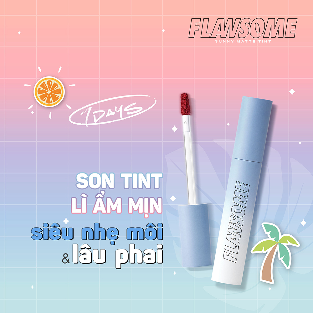 Son tint lì dạng thỏi Flawsome Sunny Matte Tint (3g) Đỏ Nâu