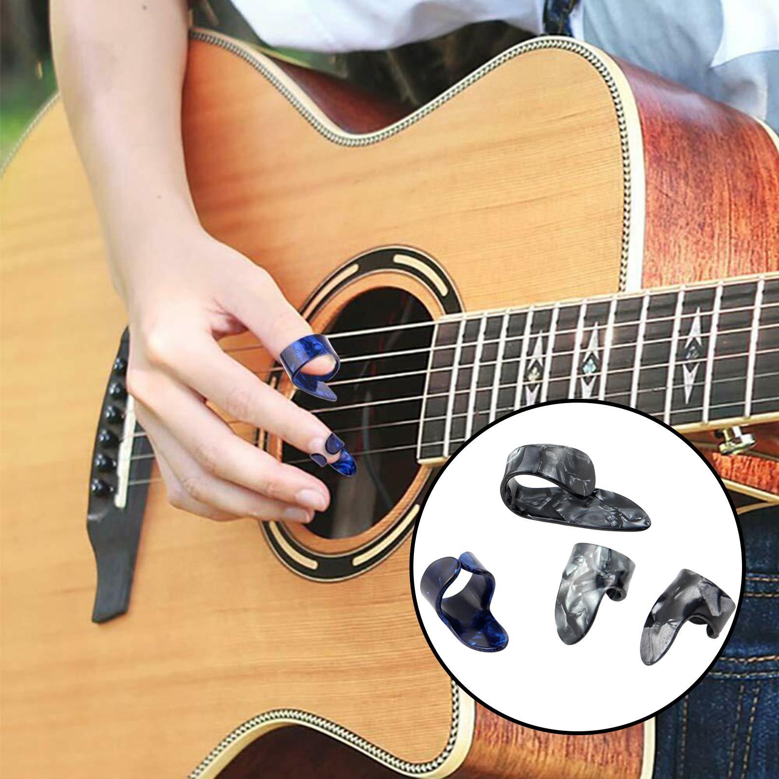 4x Thumb Finger Guitar Picks Guitar Plectrums Picks Bass Acoustic Guitar