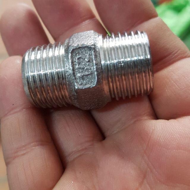 Kép inox ren ngoài inox 304, nối inox ren ngoài đúc sần đẹp