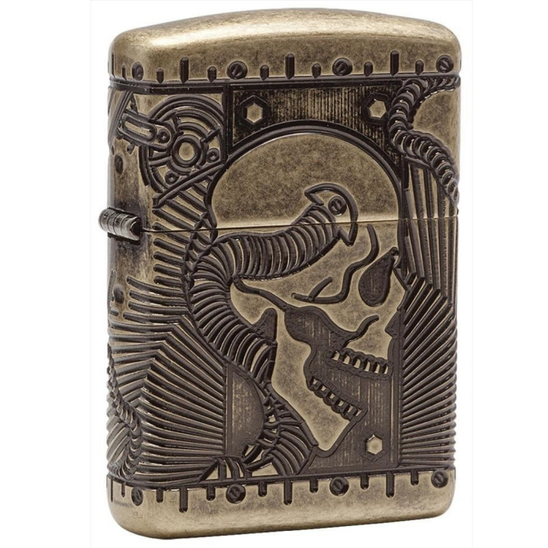 Bật Lửa Zippo Steampunk 360 Multicut Antique Brass Armor 29268