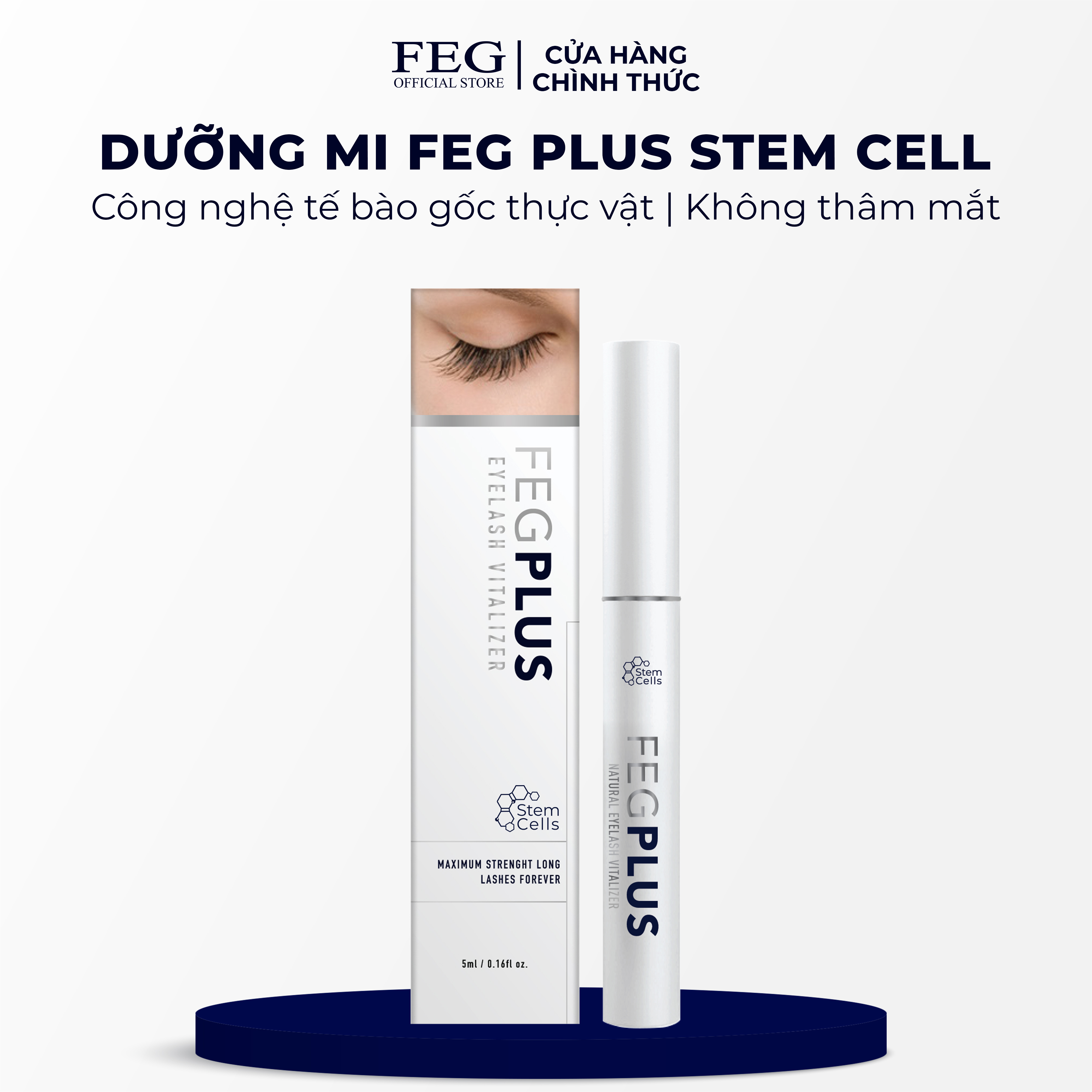 Dưỡng mi tế bào gốc FEG Plus Stem Cells ban ngày - Dài mi sau 14 ngày, không chứa Prostaglandins gây thâm mắt (5ml)