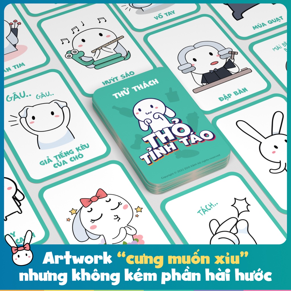 Trò chơi Boardgame THỎ TỈNH TÁO - Party game mới toanh siêu vui nhộn