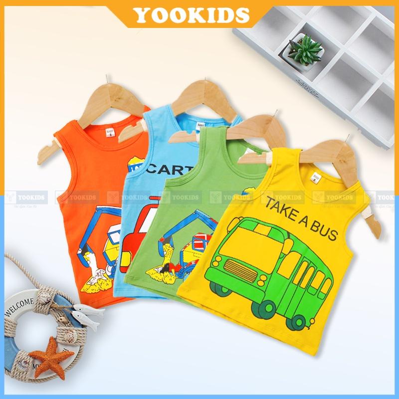 Áo ba lỗ bé trai YOOKIDS chất cotton co giãn 4 chiều &amp; thấm hút mồ hôi tốt _ Áo ba lỗ cho bé trai 12345 tuổi