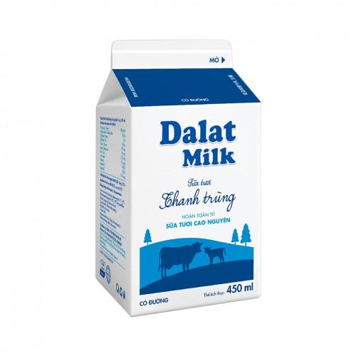 Sữa Tươi Thanh Trùng Dalat Milk Có Đường 450ML