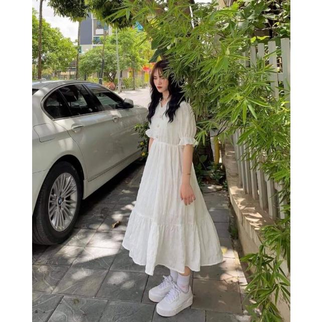 Đầm Maxi trắng tiểu thư ulzzang lolita Quảng Châu