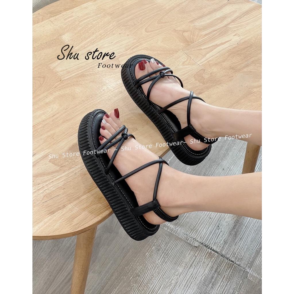 Sandal nữ quai chéo cột giữa thời trang đi học đi chơi cho nữ Shu Store