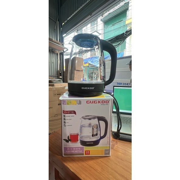 Ấm Siêu Tốc Thủy Tinh Cao Cấp COOKDD MINIIN 2 Lít Model GD -ST16 - Bình Siêu Tốc Có Đèn Led Tự Ngắt Khi Sôi - Hàng Chính Hãng