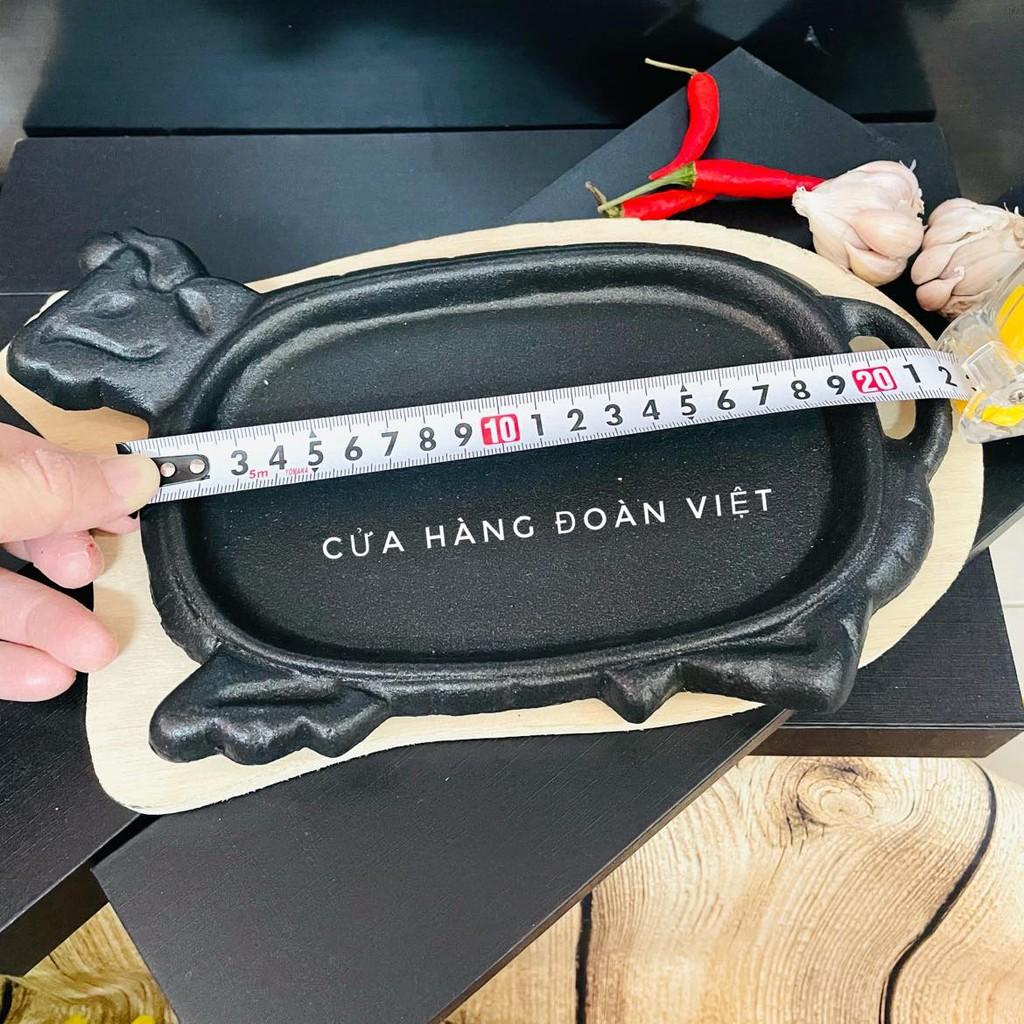 Chảo Gang BÒ NÉ CHỐNG DÍNH, chảo BÒ NÉ , BÒ BÍT TẾT NẶNG 850G - KÈM ĐẾ GỖ nhiều size - HÀNG VIỆT NAM CHẤT LƯỢNG CAO