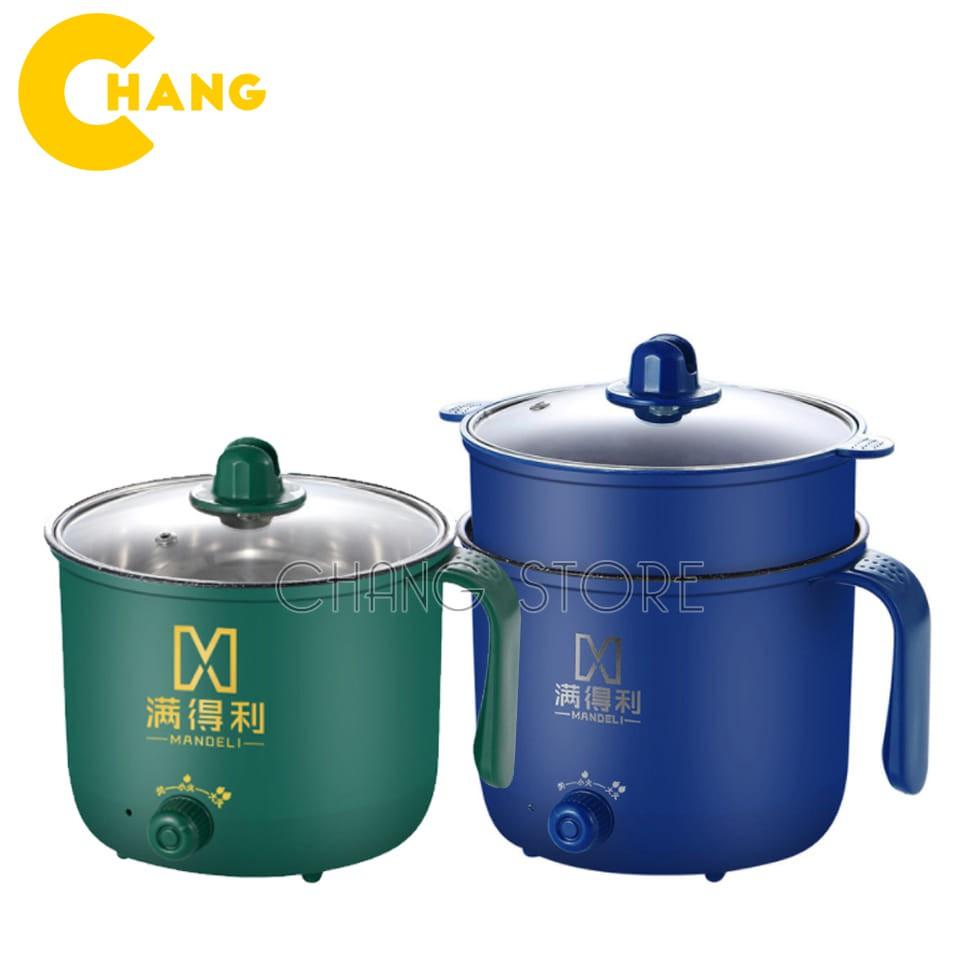 Ca Nấu Mì, Nồi Lẩu Mini Cầm Tay, Nấu Cơm Đa Năng Có Tay Cầm 1,8L - 2 Nấc Nhiệt Kèm Giá Hấp