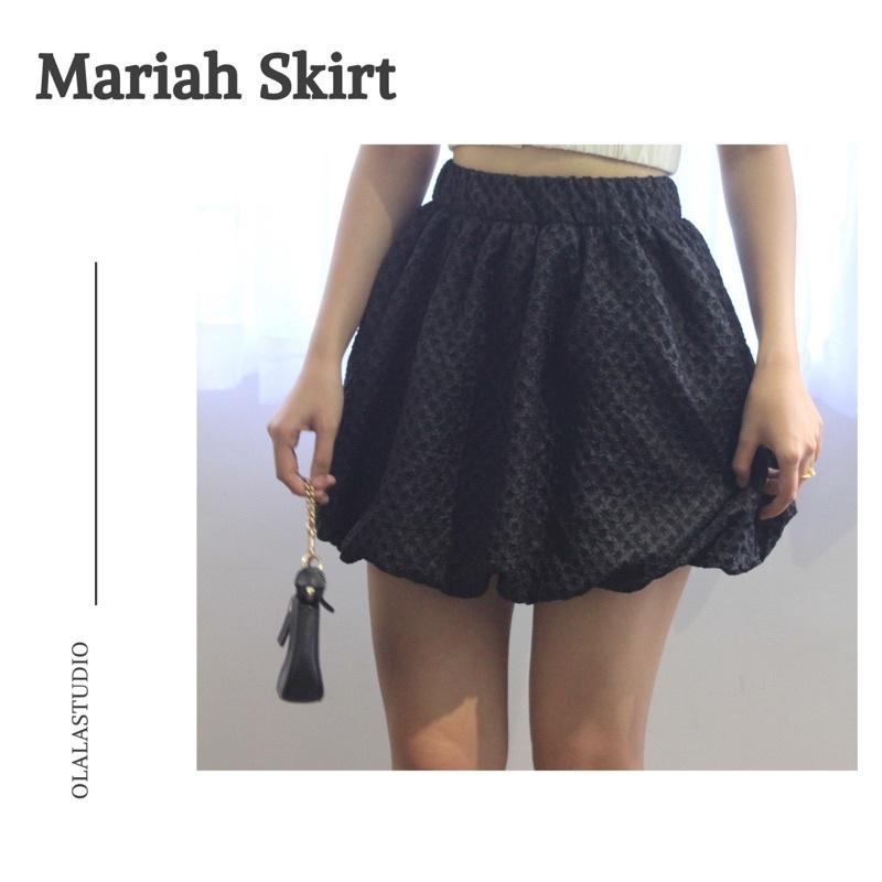 OLALASTUDIO Chân váy bí màu đen Mariah Skirt