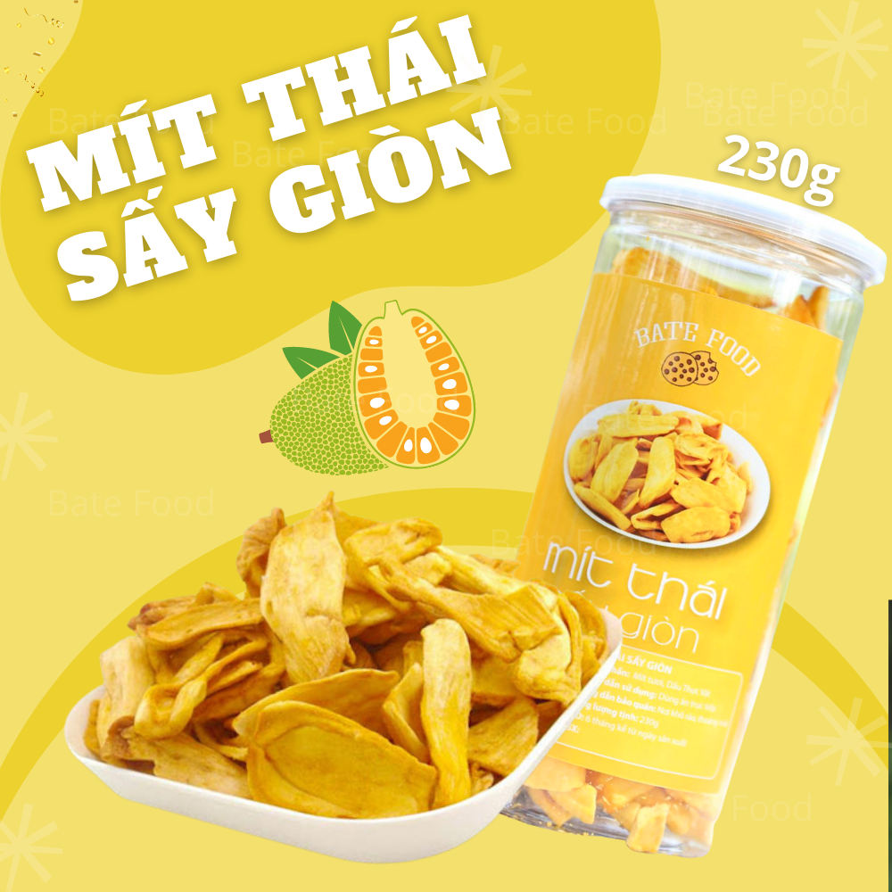 Mít Thái Sấy Giòn Xuất Khẩu Nguyên Cánh, Không Chất Bảo Quản, Thơm Ngon Giòn Rụm 230g