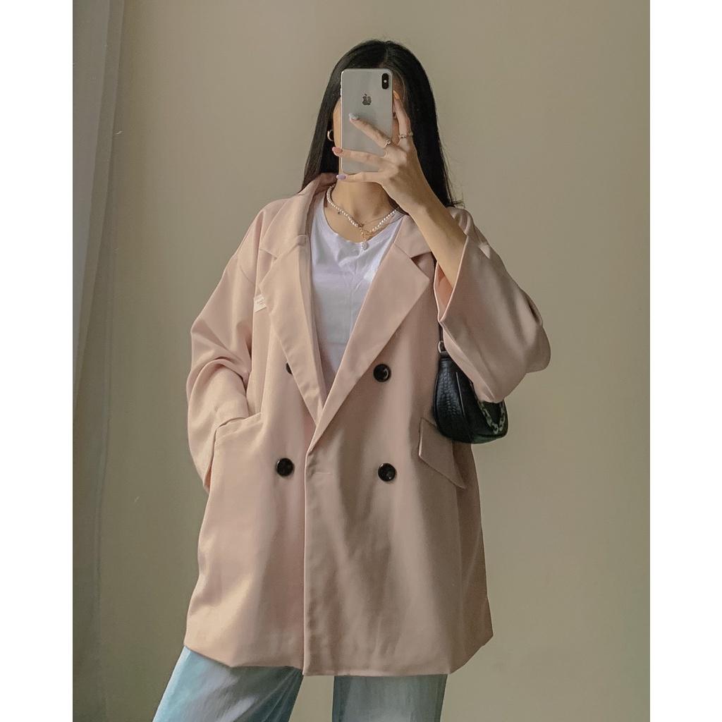 Áo khoác Blazer 1 và 2 lớp Đen/Be - Made by Fiin