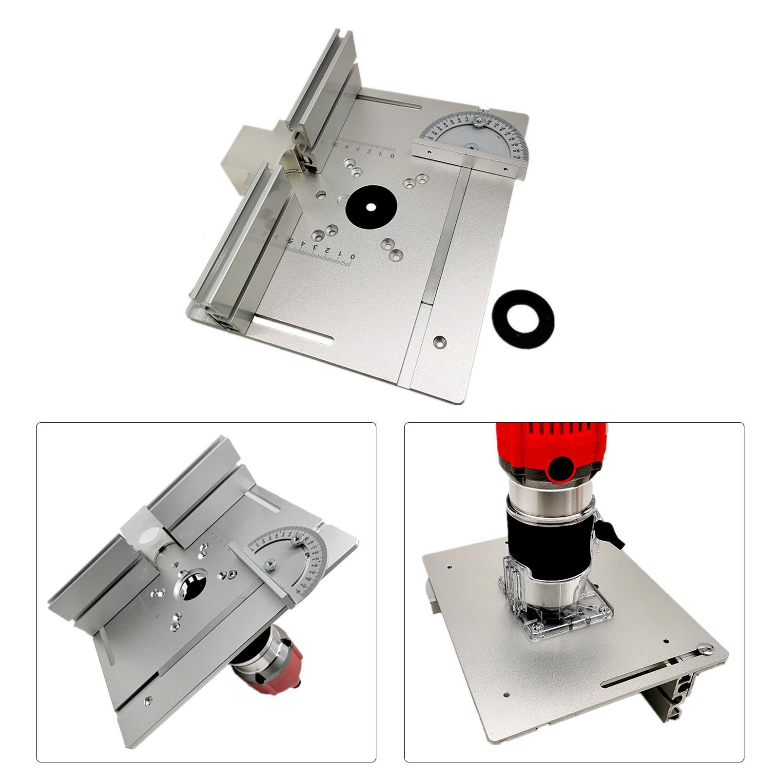 Router Table Insert Plate W/ Miter Gauge Fence Sliding Brackets Trimmer Tools for Trimming Machine