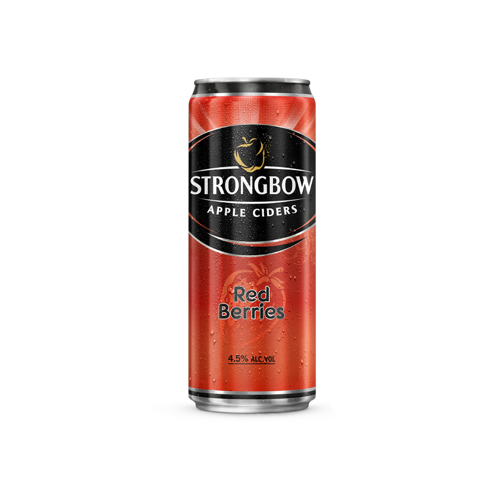 Thùng 24 Lon Cao Strongbow Vị Dâu Đỏ (330ml / Lon)