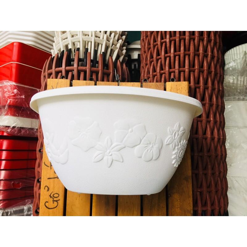 Combo 5 Chậu Nhựa Ốp Tường, Treo Tường + vĩ lót đáy chậu