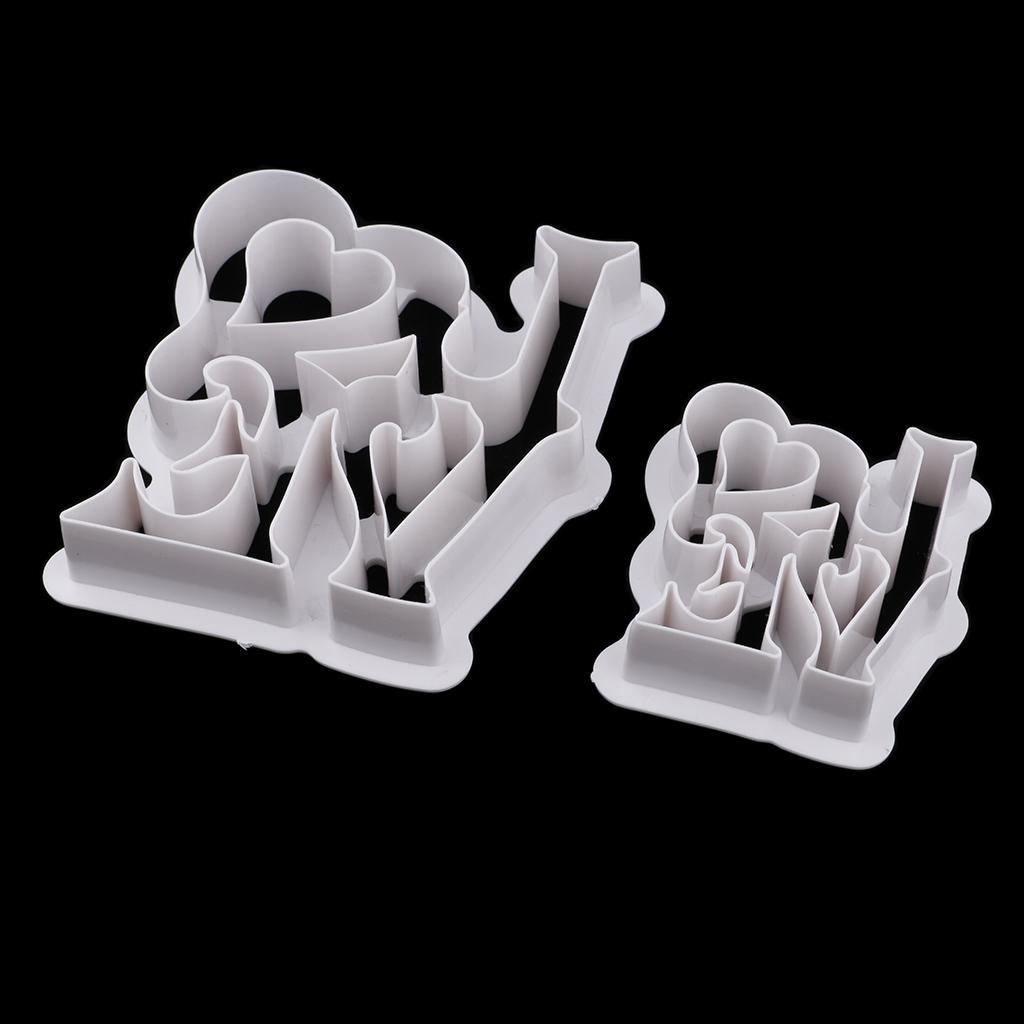 2Pcs LOVE Fondant Biscuit Mold Tool Cake Baking Vegetable Fruit Shapes