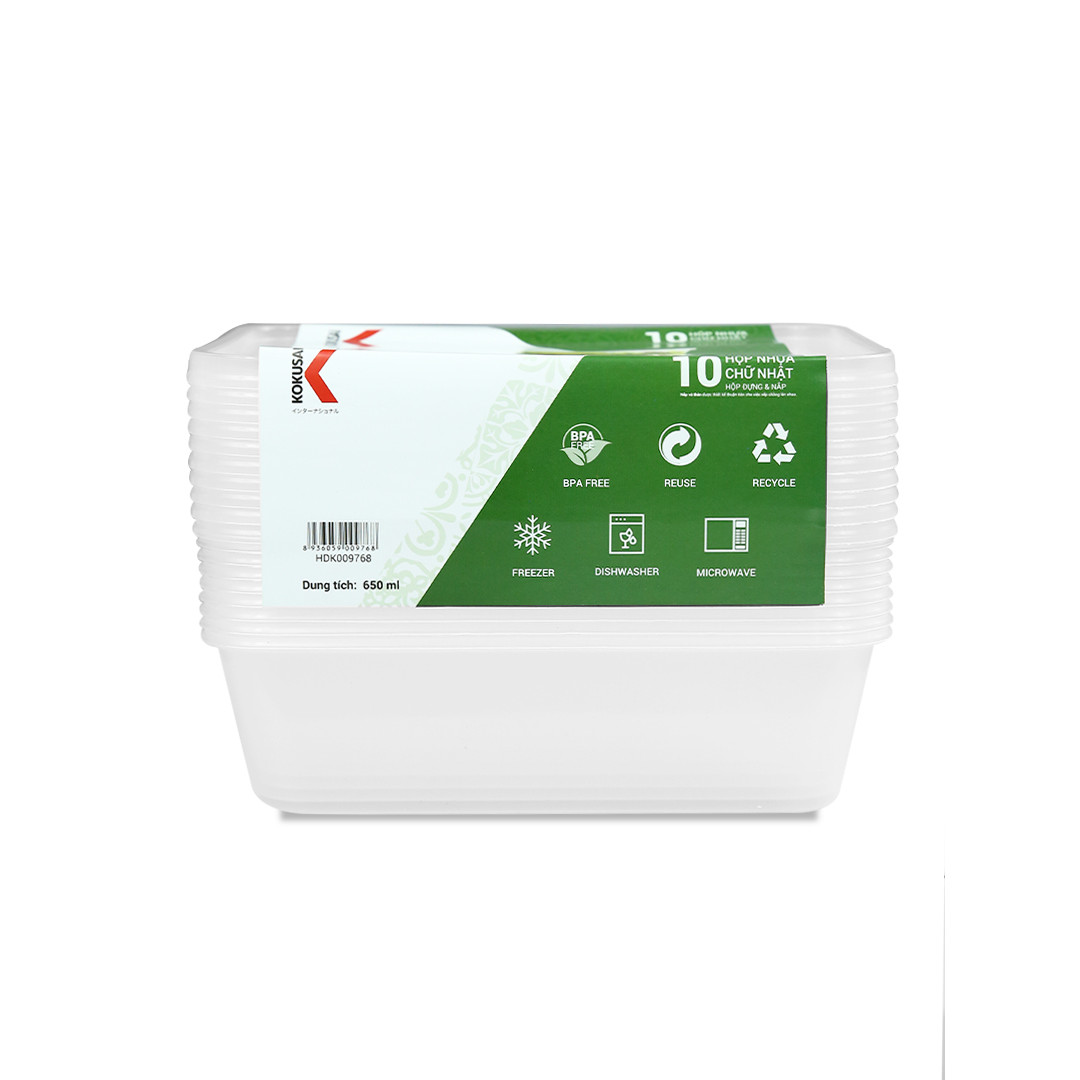 Hộp nhựa đựng thực phẩm Kokusai 650ml HDK371703