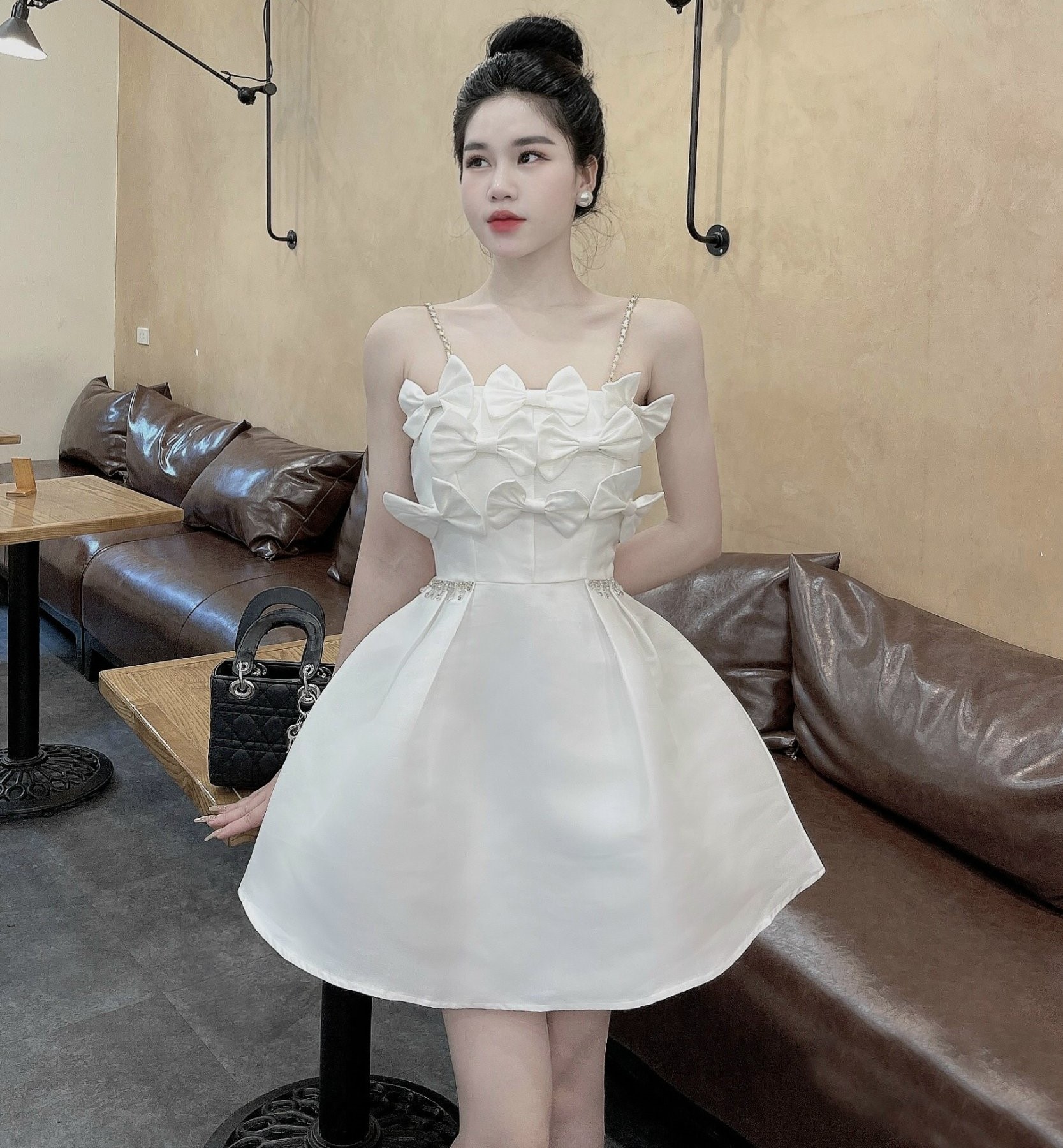 Đầm Thiết Kế 2 Dây MAY TuL15 Chất Liệu Tafta Tạo Dáng Tốt - Đầm Dự Tiệc Trẻ Trung Chuẩn MAY