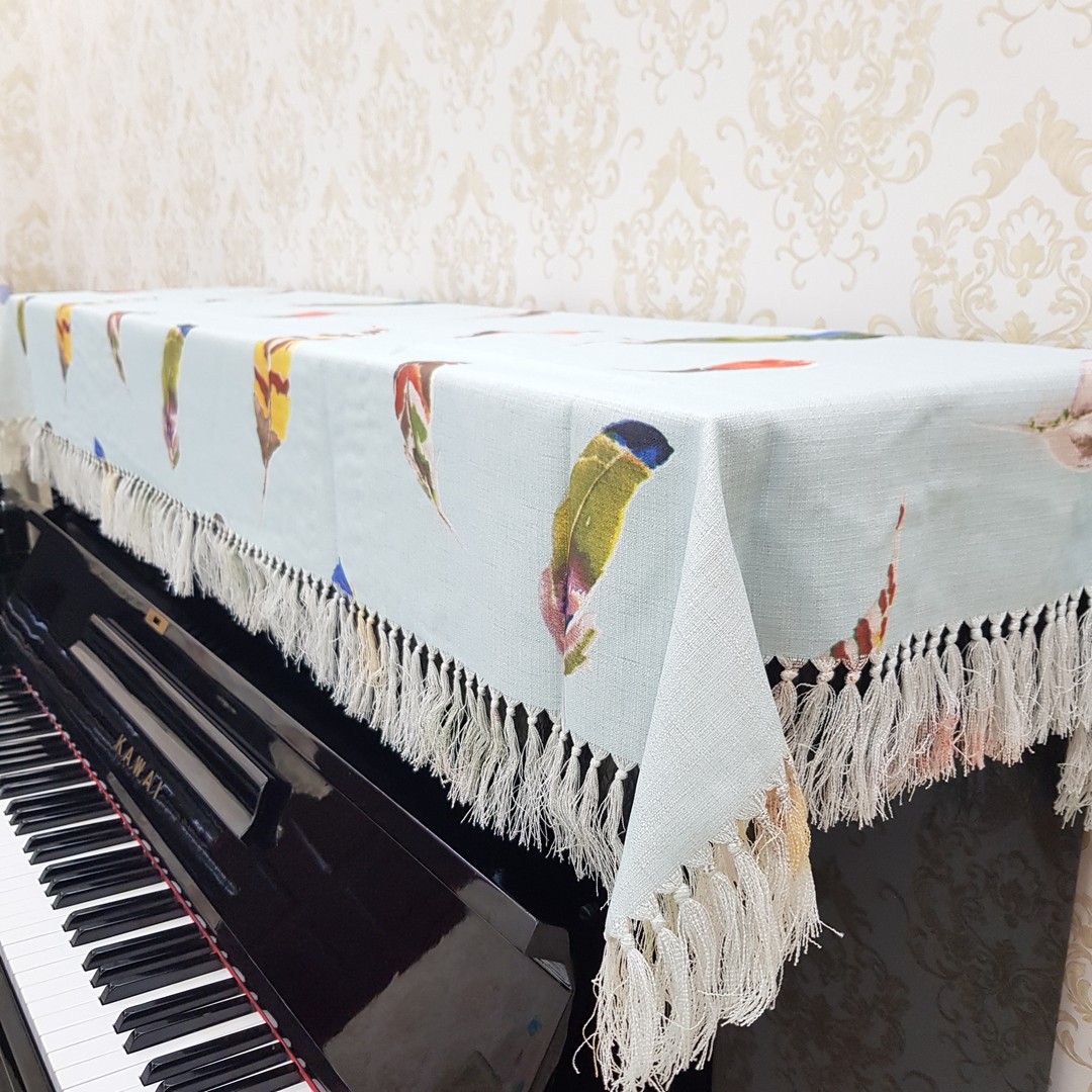 Khăn phủ đàn Piano mẫu xanh long vũ