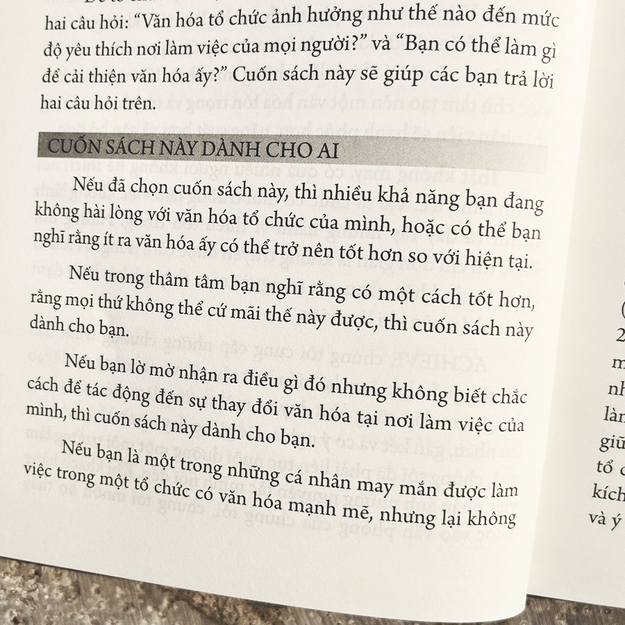 Sách: Văn Hóa Trong Tổ Chức - Cách Để Tạo Ra Một Nơi Mà Mọi Người Thích Làm Việc