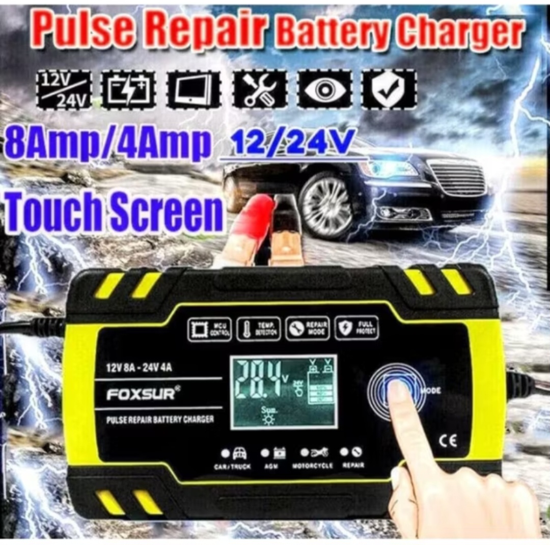 BỘ SẠC BÌNH ẮC QUY FOXSUR 12V-24V CHỐNG NGƯỢC CHẬP KHỬ PHỤC HỒI CHỨC NĂNG BÌNH