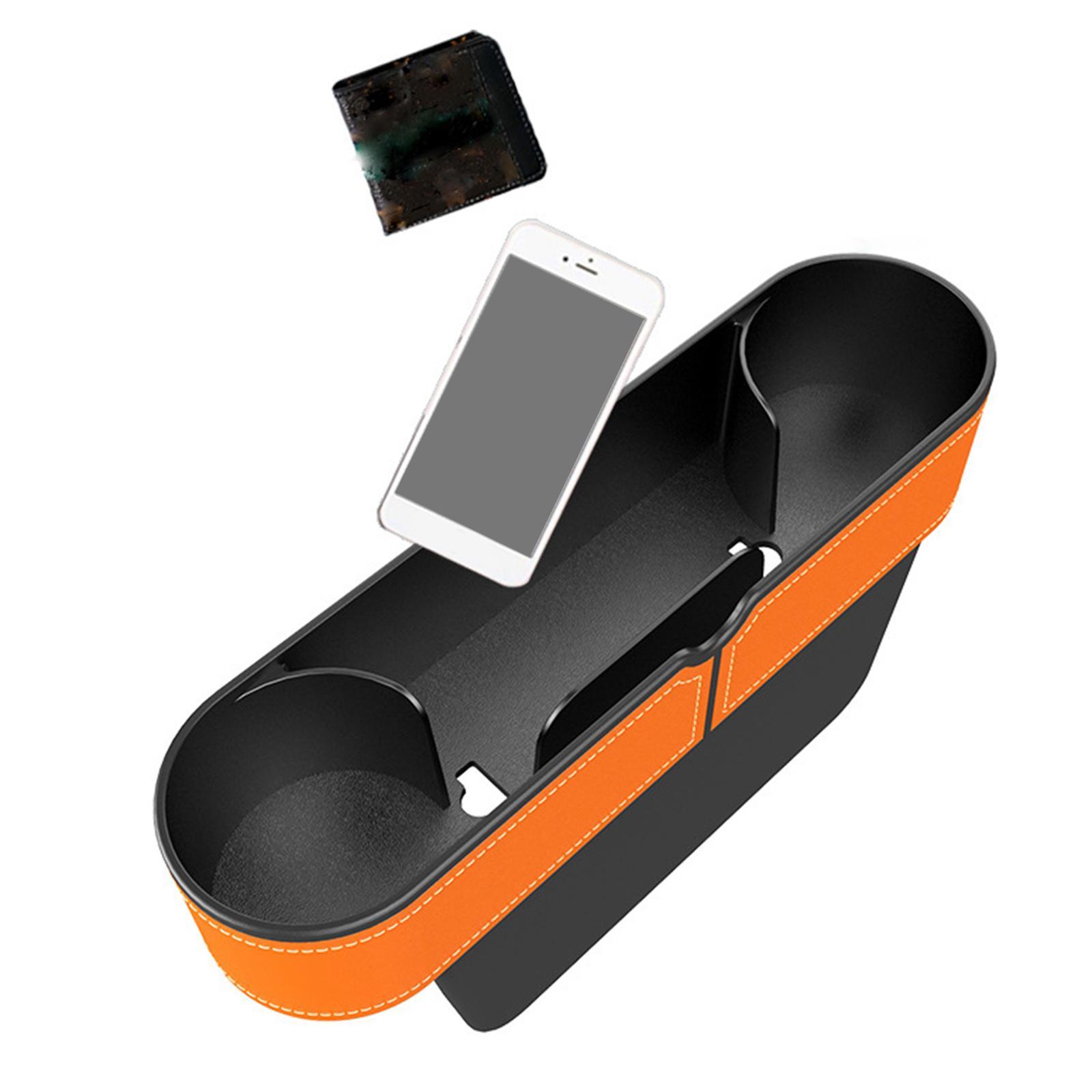 Car Seat  Organizer W/ Cup Holder for Phones Keys Cards Black