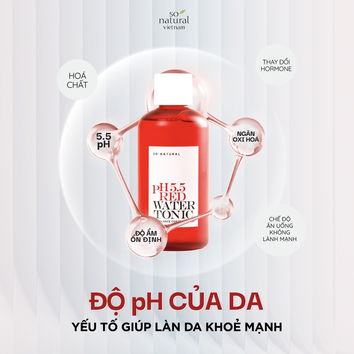 Nước Hoa Hồng Cấp Ẩm Cho Mọi Làn Da So Natural Red Peel PH 5.5 Red Water Tonic 250ml