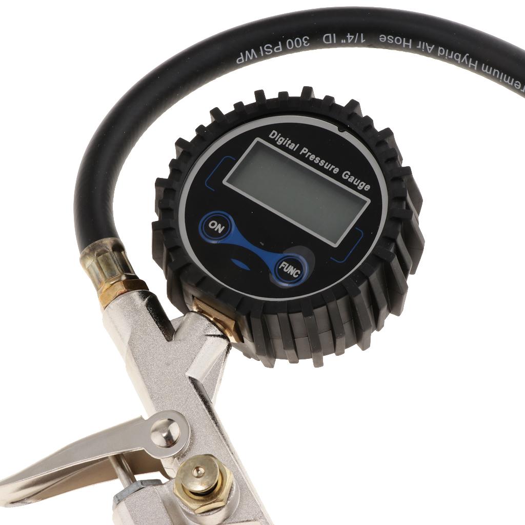 Portable Car Motorcycle Truck Digital Inflator Gun Tyre Pressure Gauge Kit For Safe Driving