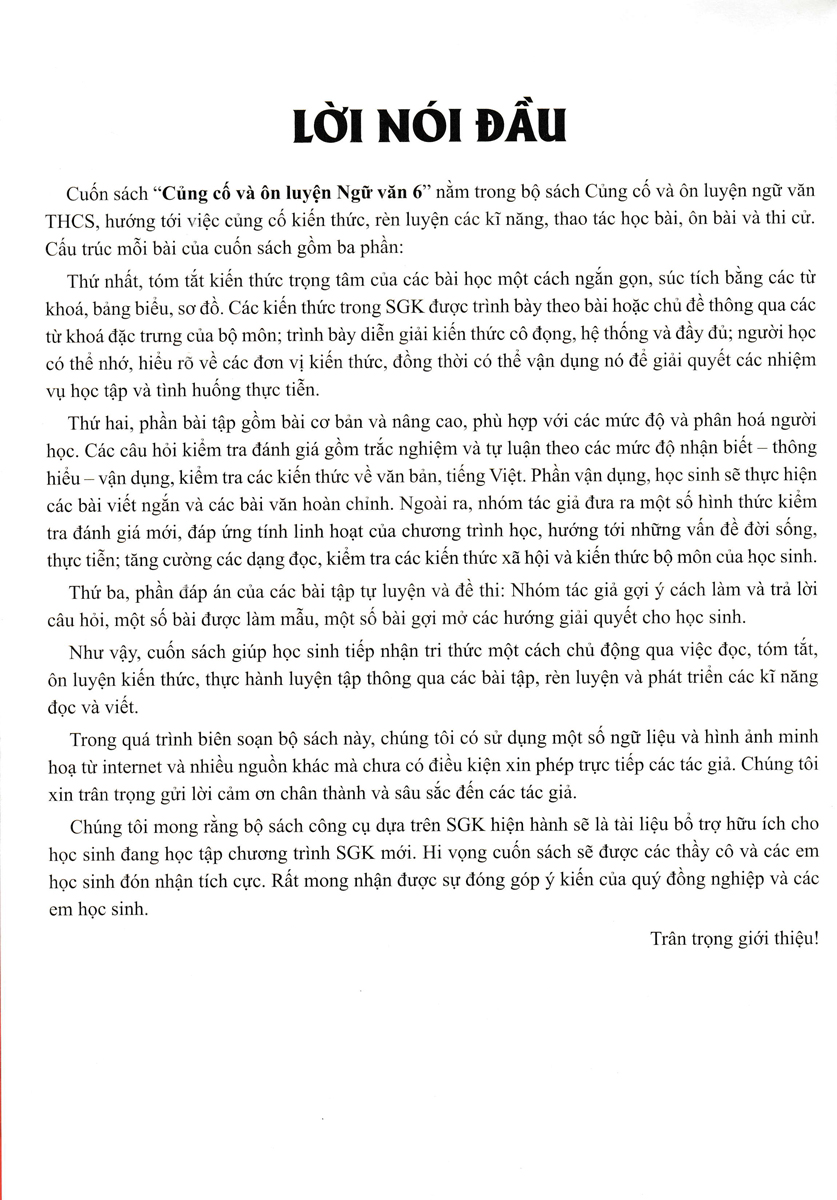 Củng Cố Và Ôn Luyện Ngữ Văn 6 (Biên Soạn Theo Chương Trình GDPT Mới - ND)