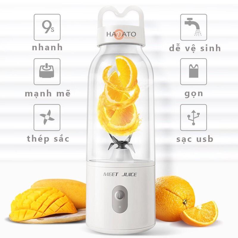 Máy xay sinh tố cầm tay mini JUICE MEET 4 lưỡi thép không gỉ