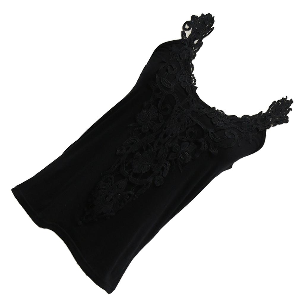 Girls Ladies Women Cotton Tank Tops Sleeveless Lace Vest Blouse Crop Top