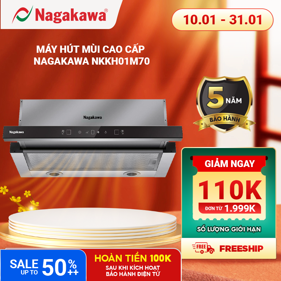 Máy hút mùi cao cấp Nagakawa NKKH01M70 - Hàng chính hãng