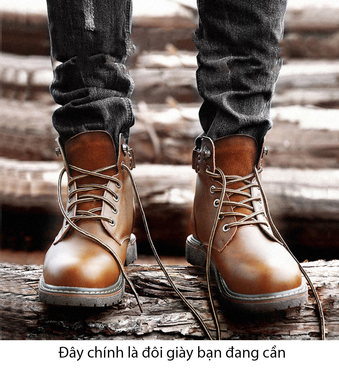Giày  cao cổ da thật nam phong cách - Mã 12689