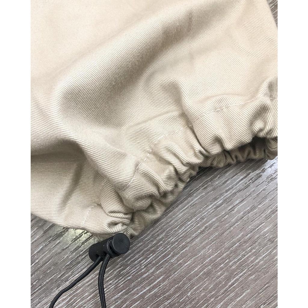 Quần Baggy Kaki túi hộp MEANSTORE pants unisex basic nam nữ cạp chun ống rộng phong cách Hàn Quốc ulzzang - Be