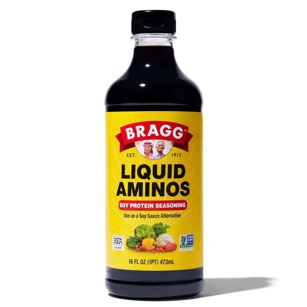 NƯỚC TƯƠNG (XÌ DẦU) ĐẠM ĐẬU NÀNH - KHÔNG LÊN MEN Bragg Liquid Aminos, Soy Sauce Substitute, Non-GMO, 473ml (16oz)