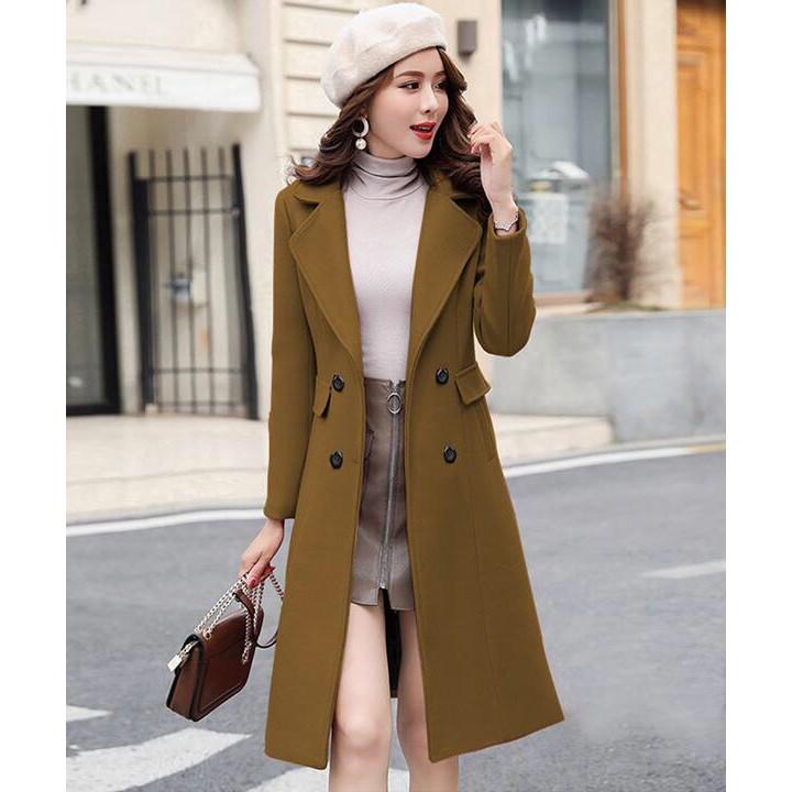 ÁO KHOÁC CỔ VEST DÁNG DÀI 4 NÚT QC430389VN