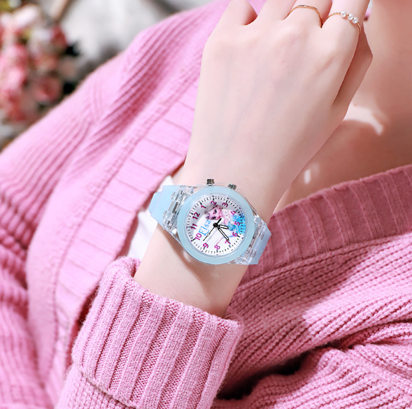 Đồng Hồ Trẻ Em ELSALED21 Hình Công Chúa Elsa Có Đèn Led Dành Cho Bé Gái
