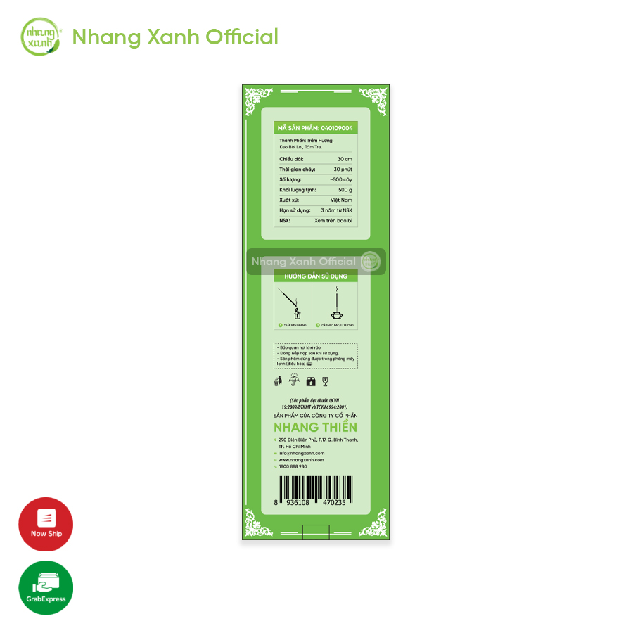 Nhang Xanh Phổ Thông 30cm 500g (Đỏ)