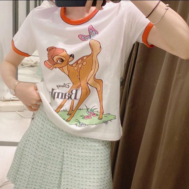 ẢNH THẬT ÁO PHÔNG NỮ BAMBI CHẤT ĐẸP MÀU TRẮNG VIỀN ĐỎ CỰC XINH