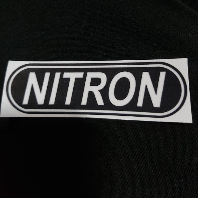 Tem Decal Nitron Đen Trắng Dán Xe, Dán Nón