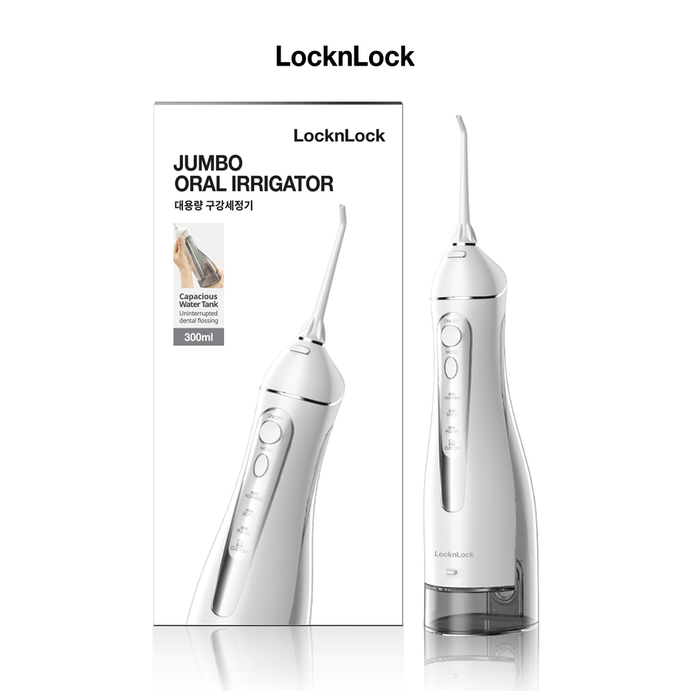 Máy tăm nước LocknLock ENR166GRY Jumbo oral irrigator - Dung tích 300ml - Màu xám