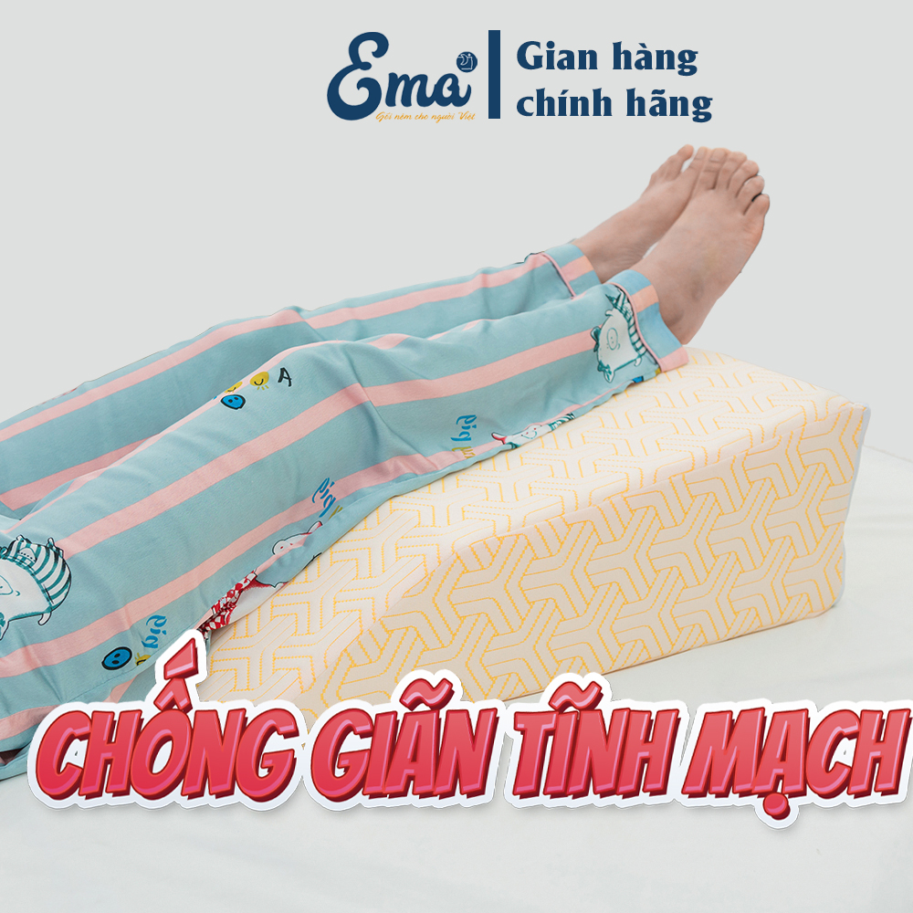 Gối kê chân chống giãn tĩnh mạch chân Ema thế hệ thứ 2 - Chiều cao chuẩn y tế - Bác sĩ khuyên dùng