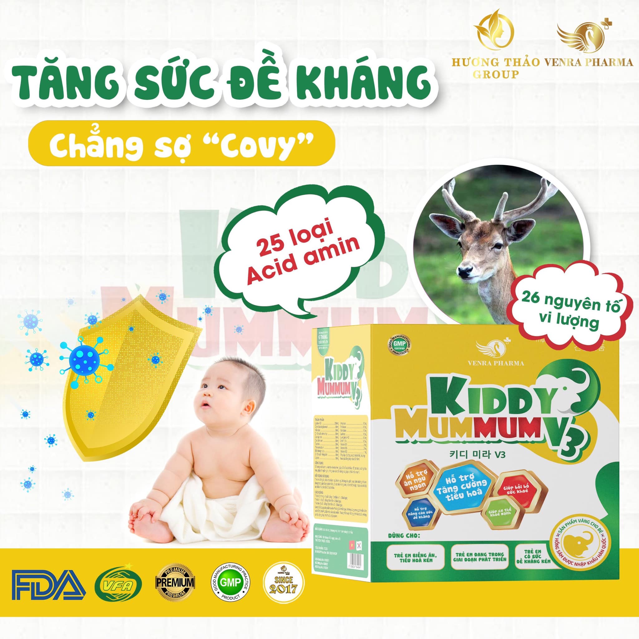 Siro Ăn Ngon Kiddy Mummum V3 Bổ Sung Dinh Dưỡng Cho Trẻ